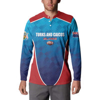 Custom Turks and Caicos Islands Rugby Button Sweatshirt TCI Team Come On