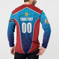 Custom Turks and Caicos Islands Rugby Button Sweatshirt TCI Team Come On