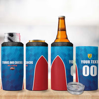 Custom Turks and Caicos Islands Rugby 4 in 1 Can Cooler Tumbler TCI Team Come On