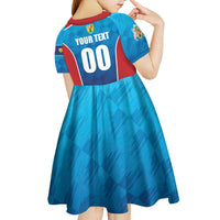 Custom Turks and Caicos Islands Rugby Kid Short Sleeve Dress TCI Team Come On