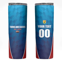 Custom Turks and Caicos Islands Rugby Skinny Tumbler TCI Team Come On