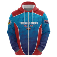 Custom Turks and Caicos Islands Rugby Zip Hoodie TCI Team Come On