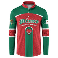 Custom Baseball Mexico Diablos Rojos Button Sweatshirt Red Devils Aztec Pattern