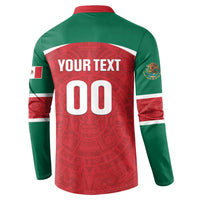 Custom Baseball Mexico Diablos Rojos Button Sweatshirt Red Devils Aztec Pattern