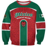 Custom Baseball Mexico Diablos Rojos Sweatshirt Red Devils Aztec Pattern