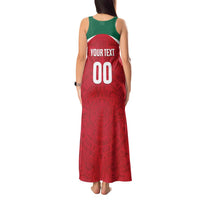 Custom Baseball Mexico Diablos Rojos Tank Maxi Dress Red Devils Aztec Pattern