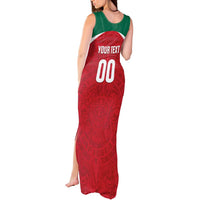 Custom Baseball Mexico Diablos Rojos Tank Maxi Dress Red Devils Aztec Pattern