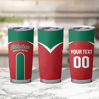 Custom Baseball Mexico Diablos Rojos Tumbler Cup Red Devils Aztec Pattern