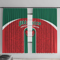 Baseball Mexico Diablos Rojos Window Curtain Red Devils Aztec Pattern
