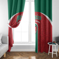 Baseball Mexico Diablos Rojos Window Curtain Red Devils Aztec Pattern