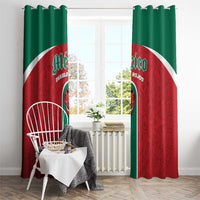 Baseball Mexico Diablos Rojos Window Curtain Red Devils Aztec Pattern