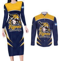 Custom Baseball Tigres Chinandega Couples Matching Long Sleeve Bodycon Dress and Long Sleeve Button Shirt Go Nicaragua Boys