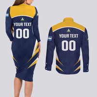 Custom Baseball Tigres Chinandega Couples Matching Long Sleeve Bodycon Dress and Long Sleeve Button Shirt Go Nicaragua Boys