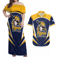 Custom Baseball Tigres Chinandega Couples Matching Off Shoulder Maxi Dress and Hawaiian Shirt Go Nicaragua Boys