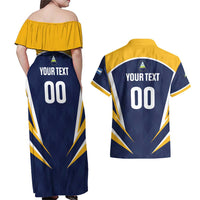 Custom Baseball Tigres Chinandega Couples Matching Off Shoulder Maxi Dress and Hawaiian Shirt Go Nicaragua Boys