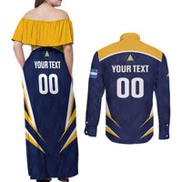Custom Baseball Tigres Chinandega Couples Matching Off Shoulder Maxi Dress and Long Sleeve Button Shirt Go Nicaragua Boys
