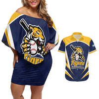 Custom Baseball Tigres Chinandega Couples Matching Off Shoulder Short Dress and Hawaiian Shirt Go Nicaragua Boys