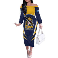 Custom Baseball Tigres Chinandega Family Matching Off The Shoulder Long Sleeve Dress and Hawaiian Shirt Go Nicaragua Boys