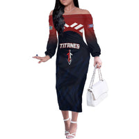 Custom Baseball Titanes Florida Family Matching Off The Shoulder Long Sleeve Dress and Hawaiian Shirt Puerto Rico Boys Come On