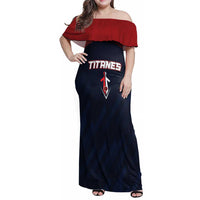 Custom Baseball Titanes Florida Family Matching Off Shoulder Maxi Dress and Hawaiian Shirt Puerto Rico Boys Come On