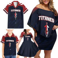 Custom Baseball Titanes Florida Family Matching Off Shoulder Short Dress and Hawaiian Shirt Puerto Rico Boys Come On