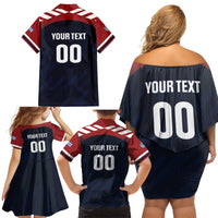 Custom Baseball Titanes Florida Family Matching Off Shoulder Short Dress and Hawaiian Shirt Puerto Rico Boys Come On