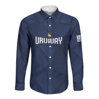 Custom Uruguay 2026 World Football Long Sleeve Button Shirt La Celeste Go Up To The Sky
