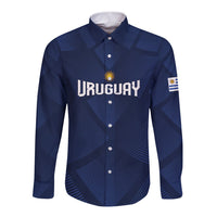 Custom Uruguay 2026 World Football Long Sleeve Button Shirt La Celeste Go Up To The Sky