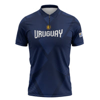 Custom Uruguay 2026 World Football Zipper Polo Shirt La Celeste Go Up To The Sky