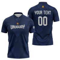 Custom Uruguay 2026 World Football Zipper Polo Shirt La Celeste Go Up To The Sky