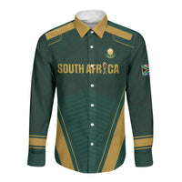 Custom South Africa 2026 World Football Long Sleeve Button Shirt Bafana Bafana Woza