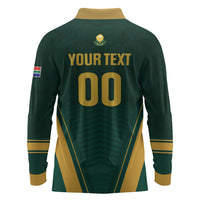 Custom South Africa 2026 World Football Long Sleeve Polo Shirt Bafana Bafana Woza