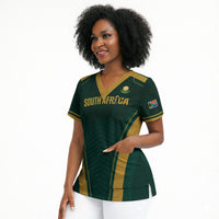 Custom South Africa 2026 World Football Scrub Top Bafana Bafana Woza