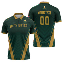 Custom South Africa 2026 World Football Zipper Polo Shirt Bafana Bafana Woza