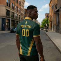 Custom South Africa 2026 World Football Zipper Polo Shirt Bafana Bafana Woza