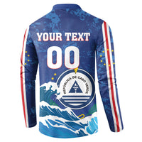 Custom Cape Verde 2026 World Football Button Sweatshirt Blue Sharks Come On