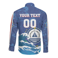 Custom Cape Verde 2026 World Football Long Sleeve Button Shirt Blue Sharks Come On