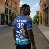 Custom Cape Verde 2026 World Football Zipper Polo Shirt Blue Sharks Come On