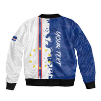 Personalized Cabo Verde 2026 Football Sleeve Zip Bomber Jacket Crioulos Make History