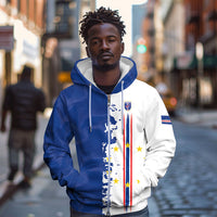 Personalized Cabo Verde 2026 Football Zip Hoodie Crioulos Make History