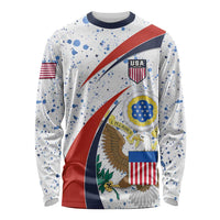 United States Soccer Long Sleeve Shirt USA Coat Of Arms Sporty Style LT01