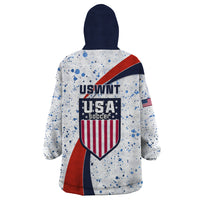United States Soccer Wearable Blanket Hoodie USA Coat Of Arms Sporty Style - Wonder Print Shop
