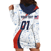 Personalised United States Soccer Hoodie Dress USA Coat Of Arms Sporty Style - Wonder Print Shop