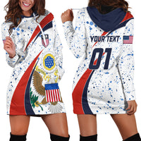 Personalised United States Soccer Hoodie Dress USA Coat Of Arms Sporty Style - Wonder Print Shop
