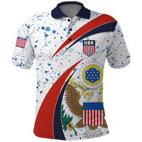 Personalised United States Soccer Polo Shirt USA Coat Of Arms Sporty Style - Wonder Print Shop