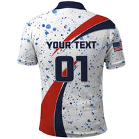 Personalised United States Soccer Polo Shirt USA Coat Of Arms Sporty Style - Wonder Print Shop