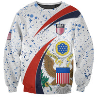 Personalised United States Soccer Sweatshirt USA Coat Of Arms Sporty Style - Wonder Print Shop