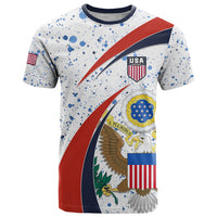 Personalised United States Soccer T Shirt USA Coat Of Arms Sporty Style - Wonder Print Shop
