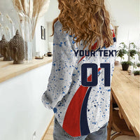 Personalised United States Soccer Women Casual Shirt USA Coat Of Arms Sporty Style - Wonder Print Shop