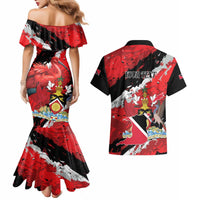 Personalized Trinidad And Tobago Scarlet Ibis Couples Matching Mermaid Dress and Hawaiian Shirt Special Stylized - Wonder Print Shop